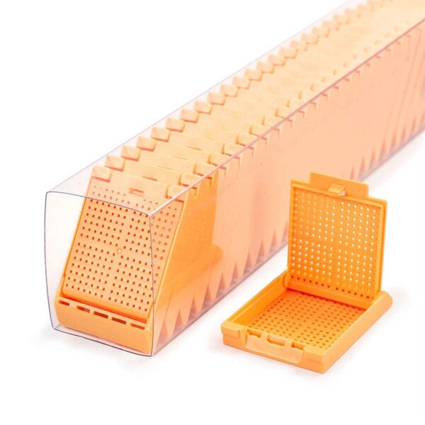 Hinged Biopsy Cassette, peach